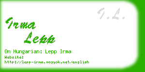 irma lepp business card